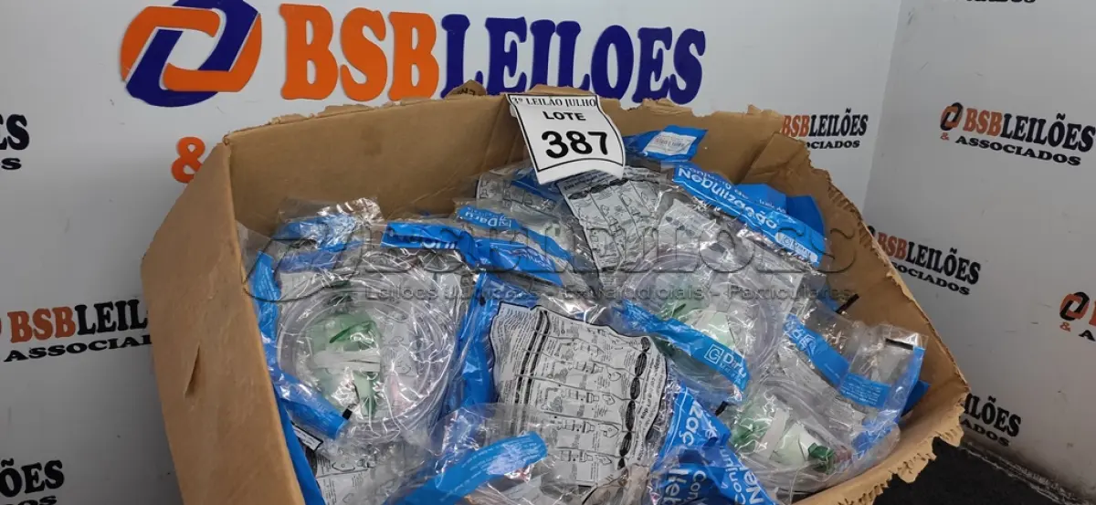 LOTE 387 - 01 LOTE COM GRANDE QUANTIDADE DE CONJUNTO DE NEBULIZAÇÃO. (NO ESTADO) ATENÇÃO! FAZER A VISITAÇÃO ANTES DE ARREMATAR, NÃO SABEMOS SE FUNCIONA. LEILÃO NÃO TEM GARANTIA E NEM DEVOLUÇÃO, SUJEITO A POSSÍVEIS AVARIAS VISÍVEIS/OCULTAS E/OU AUSÊNCIA DE COMPONENTES.