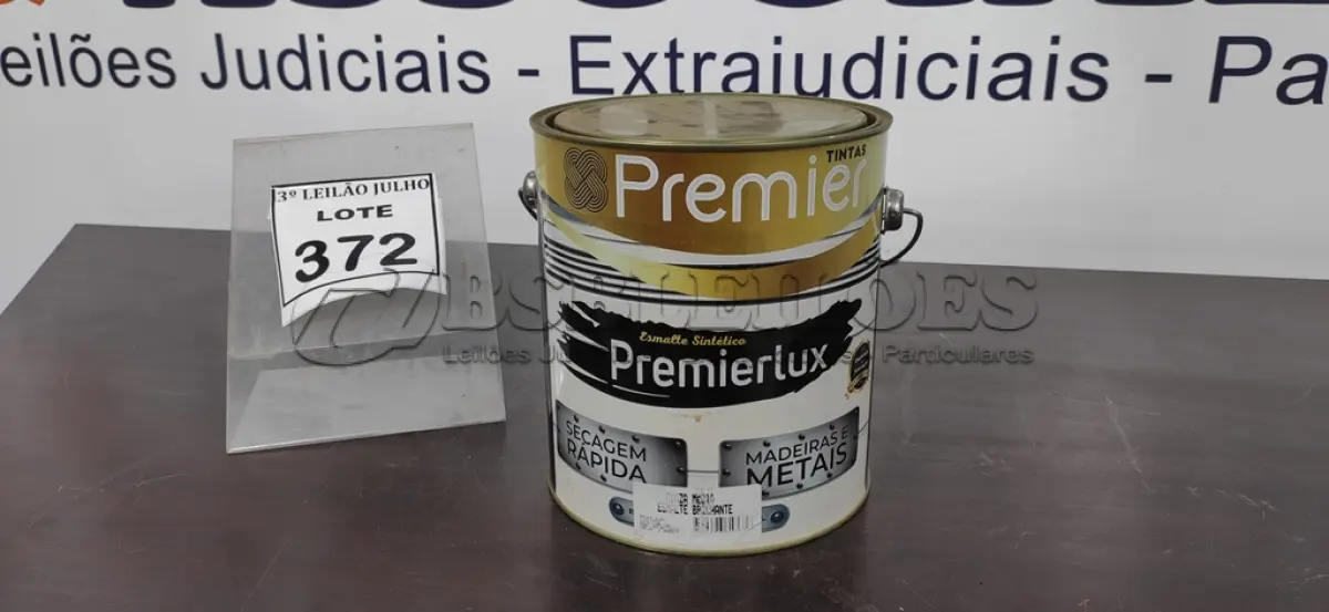 LOTE 499 - 01 LATA DE ESMALTE SINTÉTICO PREMIERLUX DE 3,6L NA COR CINZA MÉDIO MARCA PREMIER. (NO ESTADO) ATENÇÃO! FAZER A VISITAÇÃO ANTES DE ARREMATAR, NÃO SABEMOS SE FUNCIONA, LEILÃO NÃO TEM GARANTIA E NEM DEVOLUÇÃO, SUJEITO A POSSÍVEIS AVARIAS VISÍVEIS/OCULTAS E/OU AUSÊNCIA DE COMPONENTES.