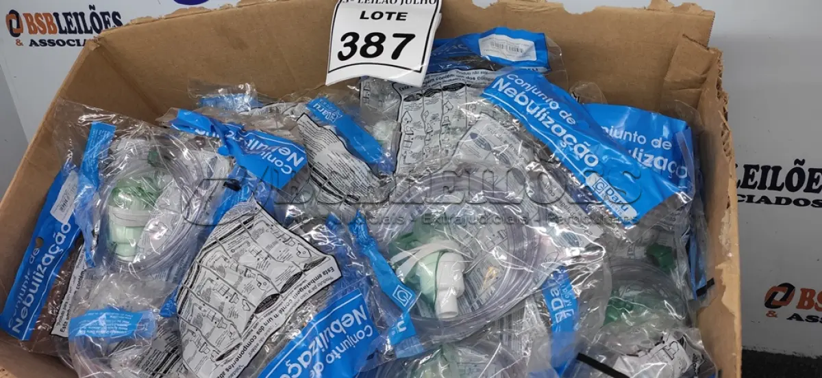 LOTE 387 - 01 LOTE COM GRANDE QUANTIDADE DE CONJUNTO DE NEBULIZAÇÃO. (NO ESTADO) ATENÇÃO! FAZER A VISITAÇÃO ANTES DE ARREMATAR, NÃO SABEMOS SE FUNCIONA. LEILÃO NÃO TEM GARANTIA E NEM DEVOLUÇÃO, SUJEITO A POSSÍVEIS AVARIAS VISÍVEIS/OCULTAS E/OU AUSÊNCIA DE COMPONENTES.