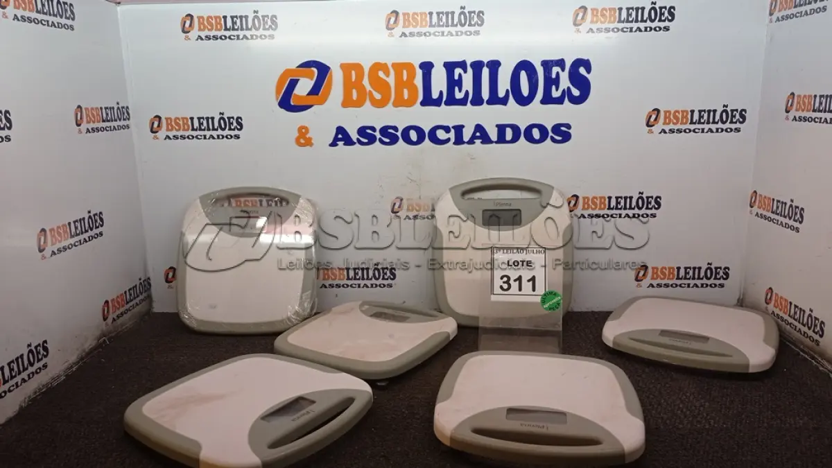 LOTE 311 - 06 BALANÇAS CORPORAIS MARCA PLENA. (NO ESTADO) ATENÇÃO! FAZER A VISITAÇÃO ANTES DE ARREMATAR, NÃO SABEMOS SE FUNCIONA, LEILÃO NÃO TEM GARANTIA E NEM DEVOLUÇÃO, SUJEITO A POSSÍVEIS AVARIAS VISÍVEIS/OCULTAS E/OU AUSÊNCIA DE COMPONENTES.