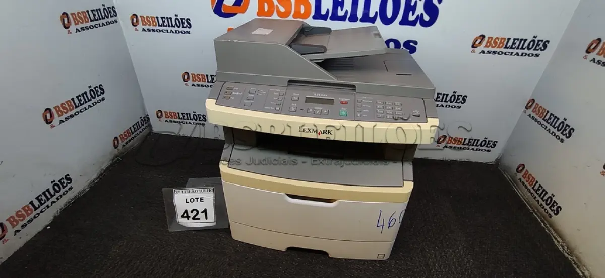 LOTE 421 - 01 IMPRESSORA MODELO X364DN MARCA LEXMARK. (NO ESTADO) ATENÇÃO! FAZER A VISITAÇÃO ANTES DE ARREMATAR, NÃO SABEMOS SE FUNCIONA, LEILÃO NÃO TEM GARANTIA E NEM DEVOLUÇÃO, SUJEITO A POSSÍVEIS AVARIAS VISÍVEIS/OCULTAS E/OU AUSÊNCIA DE COMPONENTES.