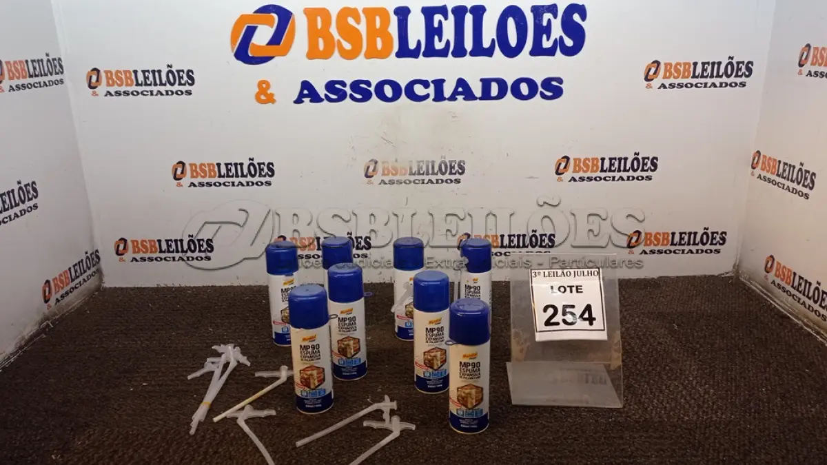 LOTE 254 - 08 ESPUMAS EXPANSIVAS DE POLIURETANO 230ML CADA MARCA MUNDIAL PRIME. (NO ESTADO) ATENÇÃO! FAZER A VISITAÇÃO ANTES DE ARREMATAR, NÃO SABEMOS SE FUNCIONA, LEILÃO NÃO TEM GARANTIA E NEM DEVOLUÇÃO, SUJEITO A POSSÍVEIS AVARIAS VISÍVEIS/OCULTAS E/OU AUSÊNCIA DE COMPONENTES.