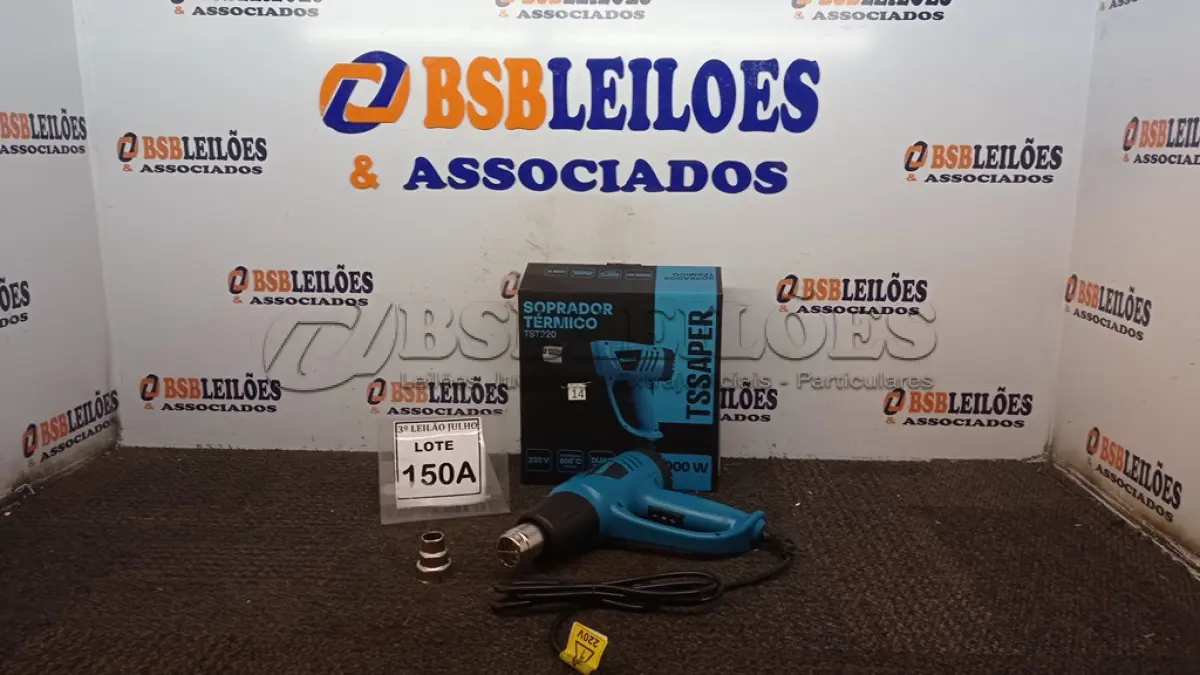 LOTE 150 - SOPRADOR TÉRMICO 220V DUAS VELOCIDADES 1BICO 2000W (NO ESTADO) ATENÇÃO! FAZER A VISITAÇÃO ANTES DE ARREMATAR, NÃO SABEMOS SE FUNCIONA, LEILÃO NÃO TEM GARANTIA E NEM DEVOLUÇÃO, SUJEITO A POSSÍVEIS AVARIAS VISÍVEIS/OCULTAS E/OU AUSÊNCIA DE COMPONENTES.