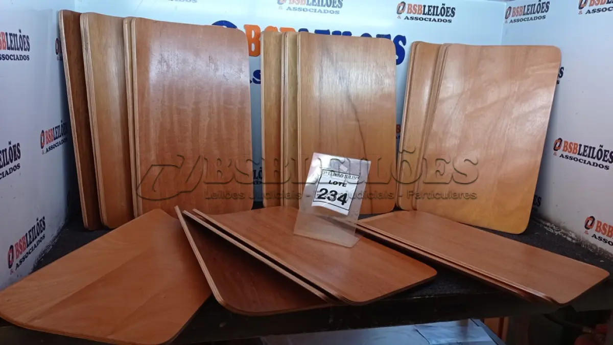 LOTE 234 - 20 PLACAS DE MADEIRAS. (NO ESTADO) ATENÇÃO! FAZER A VISITAÇÃO ANTES DE ARREMATAR, NÃO SABEMOS SE FUNCIONA, LEILÃO NÃO TEM GARANTIA E NEM DEVOLUÇÃO, SUJEITO A POSSÍVEIS AVARIAS VISÍVEIS/OCULTAS E/OU AUSÊNCIA DE COMPONENTES.