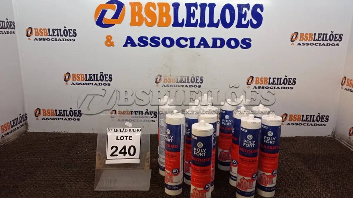 LOTE 522 - 15 BISNAGAS DE SILICONE ACÉTICO COM 250G MARCA POLY FORT. (NO ESTADO) ATENÇÃO! FAZER A VISITAÇÃO ANTES DE ARREMATAR, NÃO SABEMOS SE FUNCIONA, LEILÃO NÃO TEM GARANTIA E NEM DEVOLUÇÃO, SUJEITO A POSSÍVEIS AVARIAS VISÍVEIS/OCULTAS E/OU AUSÊNCIA DE COMPONENTES.