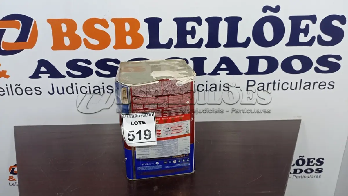 LOTE 519 - 01 LATA DE TINTA ACRÍLICA METALATEX SHERWIN-WILLIAMS 16L NA COR PALHA. (NO ESTADO) ATENÇÃO! FAZER A VISITAÇÃO ANTES DE ARREMATAR, NÃO SABEMOS SE FUNCIONA, LEILÃO NÃO TEM GARANTIA E NEM DEVOLUÇÃO, SUJEITO A POSSÍVEIS AVARIAS VISÍVEIS/OCULTAS E/OU AUSÊNCIA DE COMPONENTES.