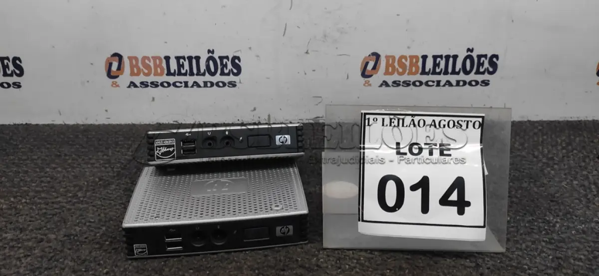 LOTE 014 - 02 MINIS PC MARCA HP. (NO ESTADO) ATENÇÃO! FAZER A VISITAÇÃO ANTES DE ARREMATAR, NÃO SABEMOS SE FUNCIONA. LEILÃO NÃO TEM GARANTIA E NEM DEVOLUÇÃO, SUJEITO A POSSÍVEIS AVARIAS VISÍVEIS/OCULTAS E/OU AUSÊNCIA DE COMPONENTES.