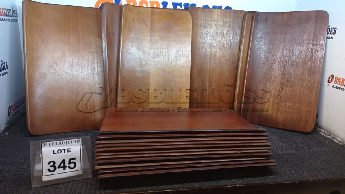 LOTE 345 - 20 PLACAS DE MADEIRAS. (NO ESTADO) ATENÇÃO! FAZER A VISITAÇÃO ANTES DE ARREMATAR, NÃO SABEMOS SE FUNCIONA, LEILÃO NÃO TEM GARANTIA E NEM DEVOLUÇÃO, SUJEITO A POSSÍVEIS AVARIAS VISÍVEIS/OCULTAS E/OU AUSÊNCIA DE COMPONENTES.