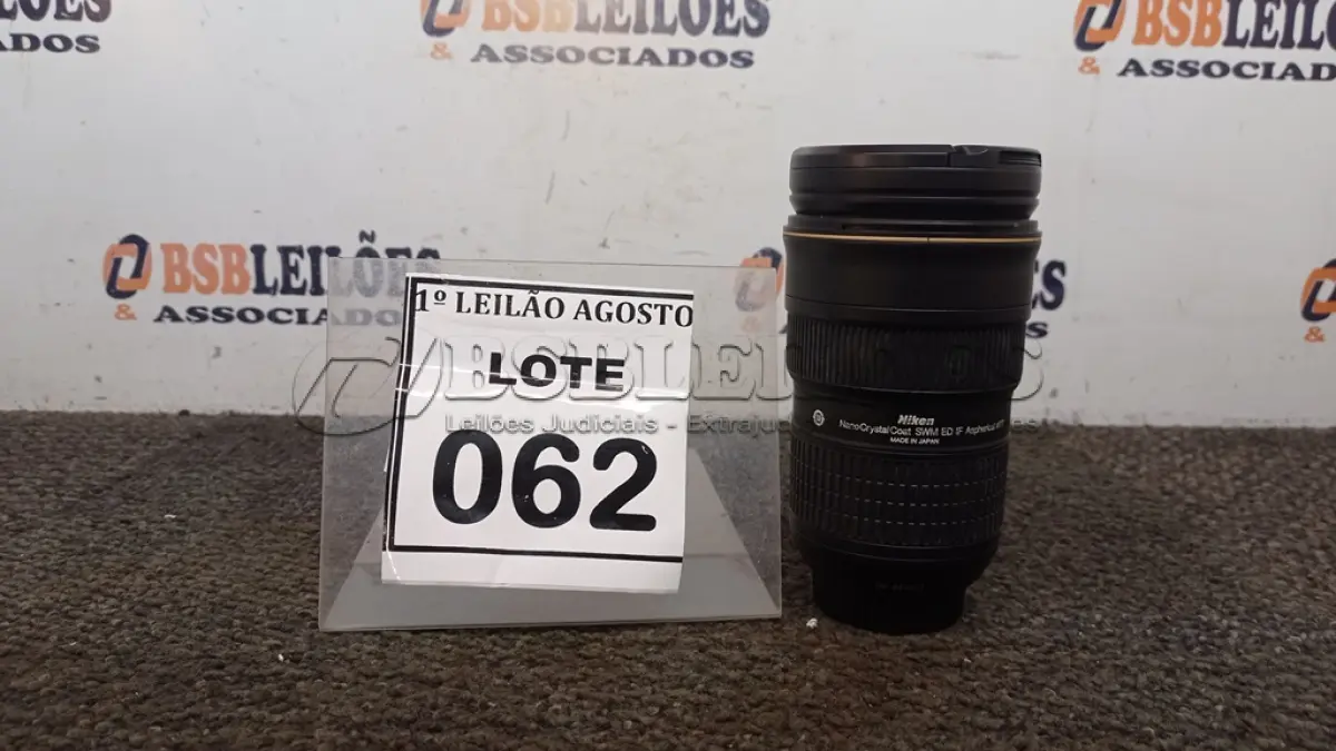 LOTE 062 - 01 LENTE DE CÂMERA AF-S NIKKOR 24-70MM. (NO ESTADO) ATENÇÃO! FAZER A VISITAÇÃO ANTES DE ARREMATAR, NÃO SABEMOS SE FUNCIONA. LEILÃO NÃO TEM GARANTIA E NEM DEVOLUÇÃO, SUJEITO A POSSÍVEIS AVARIAS VISÍVEIS/OCULTAS E/OU AUSÊNCIA DE COMPONENTES.