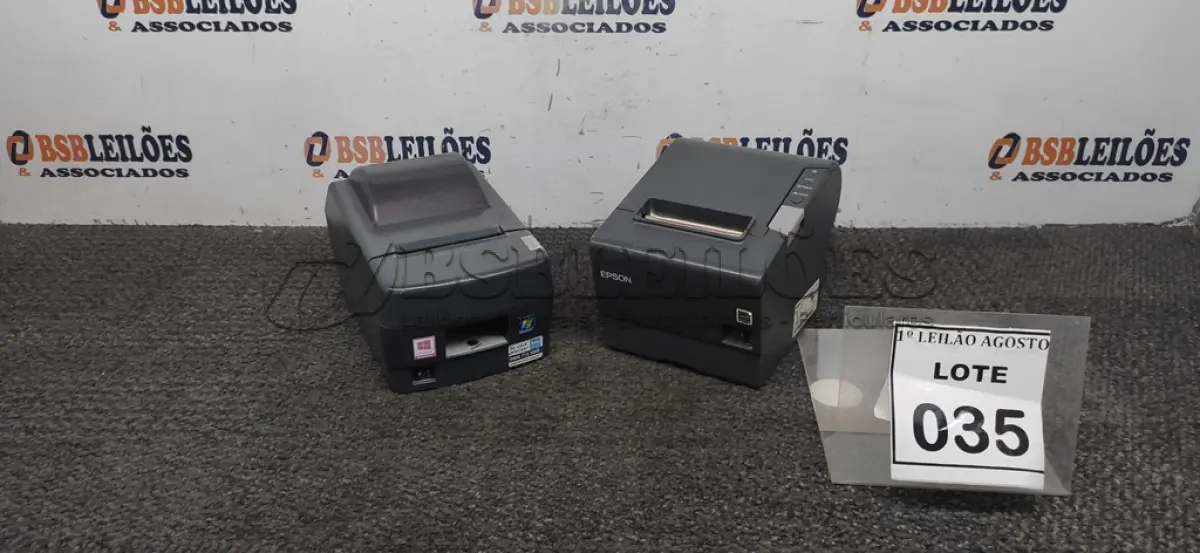 LOTE 035 - 02 IMPRESSORAS DE CUPONS. (NO ESTADO) ATENÇÃO! FAZER A VISITAÇÃO ANTES DE ARREMATAR, NÃO SABEMOS SE FUNCIONA. LEILÃO NÃO TEM GARANTIA E NEM DEVOLUÇÃO, SUJEITO A POSSÍVEIS AVARIAS VISÍVEIS/OCULTAS E/OU AUSÊNCIA DE COMPONENTES.