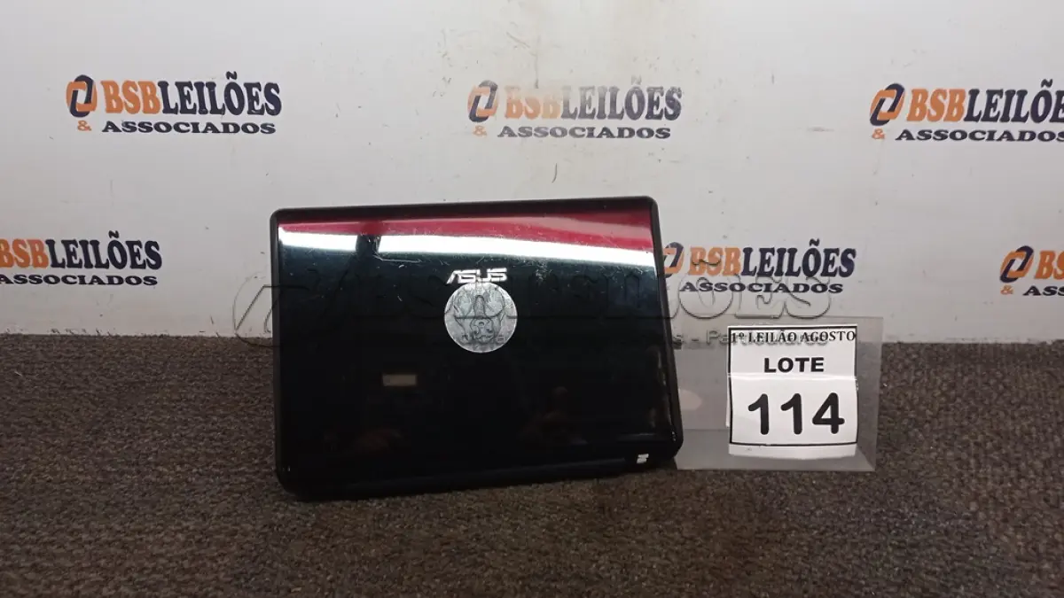 LOTE 114 - 01 NOTEBOOK MARCA ASUS. (NO ESTADO) ATENÇÃO! FAZER A VISITAÇÃO ANTES DE ARREMATAR, NÃO SABEMOS SE FUNCIONA. LEILÃO NÃO TEM GARANTIA E NEM DEVOLUÇÃO, SUJEITO A POSSÍVEIS AVARIAS VISÍVEIS/OCULTAS E/OU AUSÊNCIA DE COMPONENTES.