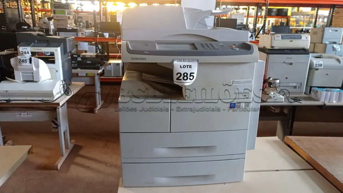 LOTE 285 - 01 IMPRESSORA MULTIFUNCIONAL MODELO 6555NX MARCA SAMSUNG. (NO ESTADO) ATENÇÃO! FAZER A VISITAÇÃO ANTES DE ARREMATAR, NÃO SABEMOS SE FUNCIONA, LEILÃO NÃO TEM GARANTIA E NEM DEVOLUÇÃO, SUJEITO A POSSÍVEIS AVARIAS VISÍVEIS/OCULTAS E/OU AUSÊNCIA DE COMPONENTES.