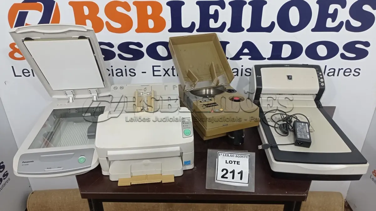 LOTE 211 - 03 SCANNERS E 01 MÁQUINA CONTADORA DE MOEDAS. (NO ESTADO) ATENÇÃO! FAZER A VISITAÇÃO ANTES DE ARREMATAR, NÃO SABEMOS SE FUNCIONA, LEILÃO NÃO TEM GARANTIA E NEM DEVOLUÇÃO, SUJEITO A POSSÍVEIS AVARIAS VISÍVEIS/OCULTAS E/OU AUSÊNCIA DE COMPONENTES.