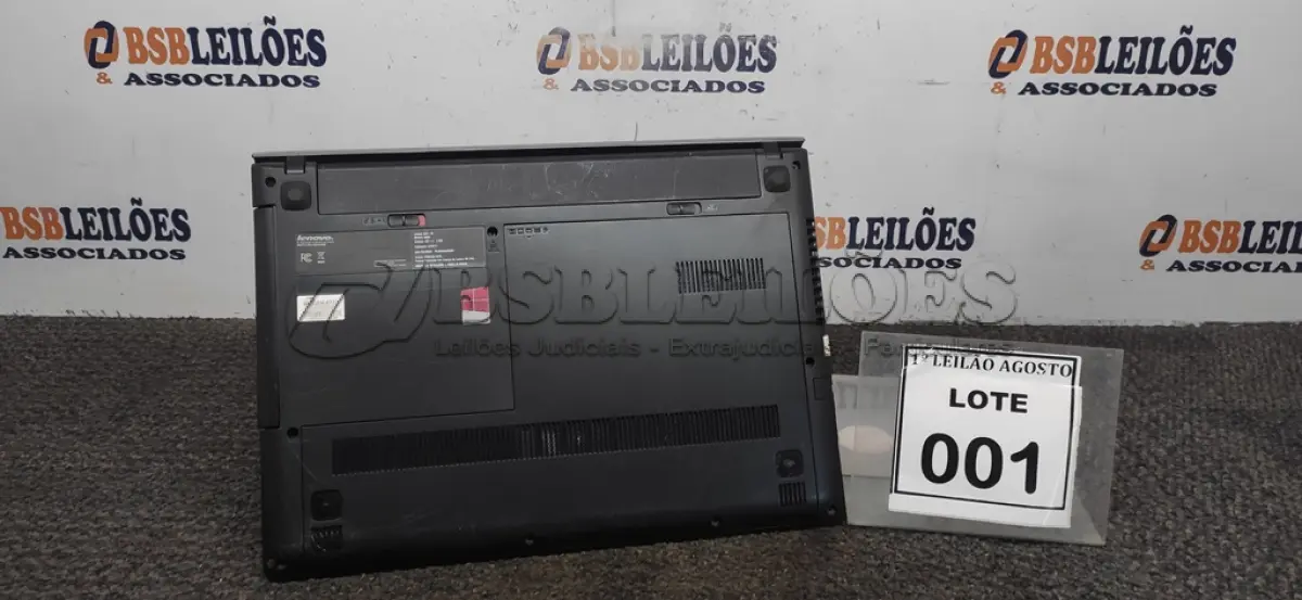 LOTE 001 - 01 NOTEBOOK MARCA LENOVO. (NO ESTADO) ATENÇÃO! FAZER A VISITAÇÃO ANTES DE ARREMATAR, NÃO SABEMOS SE FUNCIONA. LEILÃO NÃO TEM GARANTIA E NEM DEVOLUÇÃO, SUJEITO A POSSÍVEIS AVARIAS VISÍVEIS/OCULTAS E/OU AUSÊNCIA DE COMPONENTES.