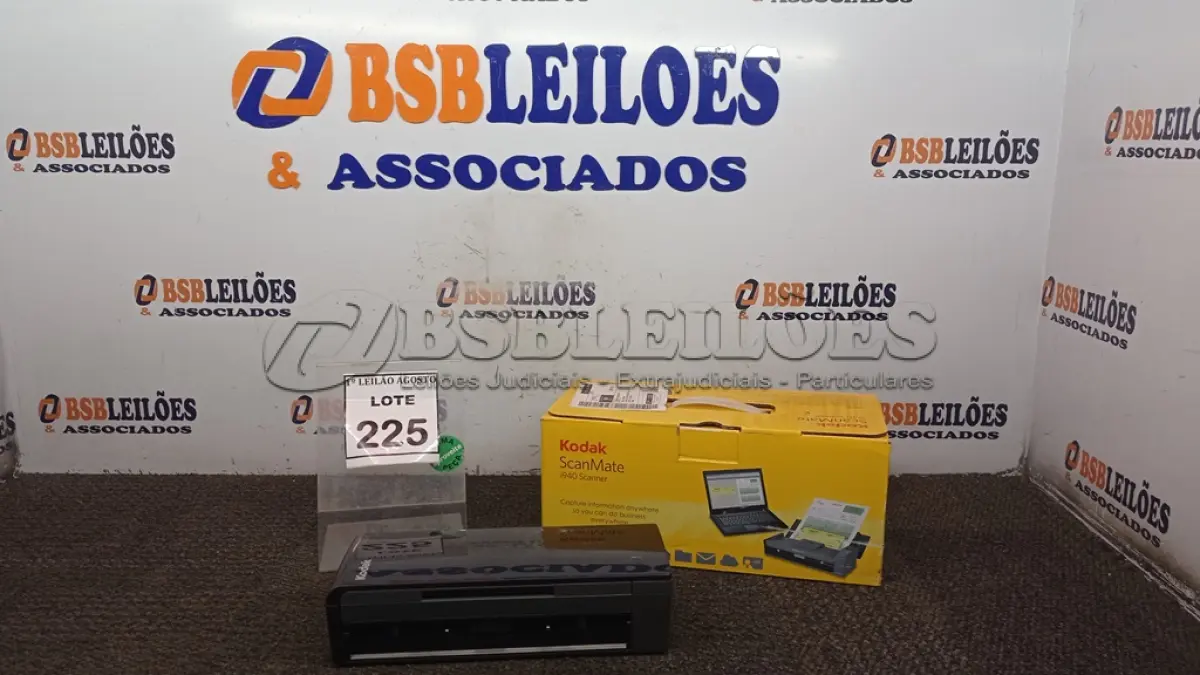 LOTE 225 - 01 SCANNER I940 MARCA KODAK. (NO ESTADO) ATENÇÃO! FAZER A VISITAÇÃO ANTES DE ARREMATAR, NÃO SABEMOS SE FUNCIONA, LEILÃO NÃO TEM GARANTIA E NEM DEVOLUÇÃO, SUJEITO A POSSÍVEIS AVARIAS VISÍVEIS/OCULTAS E/OU AUSÊNCIA DE COMPONENTES.