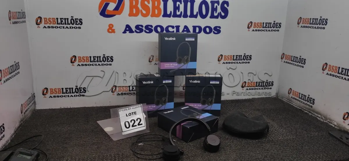 LOTE 022 - 04 HEADSET COM MICROFONE MARCA YEALINK. (NO ESTADO) ATENÇÃO! FAZER A VISITAÇÃO ANTES DE ARREMATAR, NÃO SABEMOS SE FUNCIONA. LEILÃO NÃO TEM GARANTIA E NEM DEVOLUÇÃO, SUJEITO A POSSÍVEIS AVARIAS VISÍVEIS/OCULTAS E/OU AUSÊNCIA DE COMPONENTES.