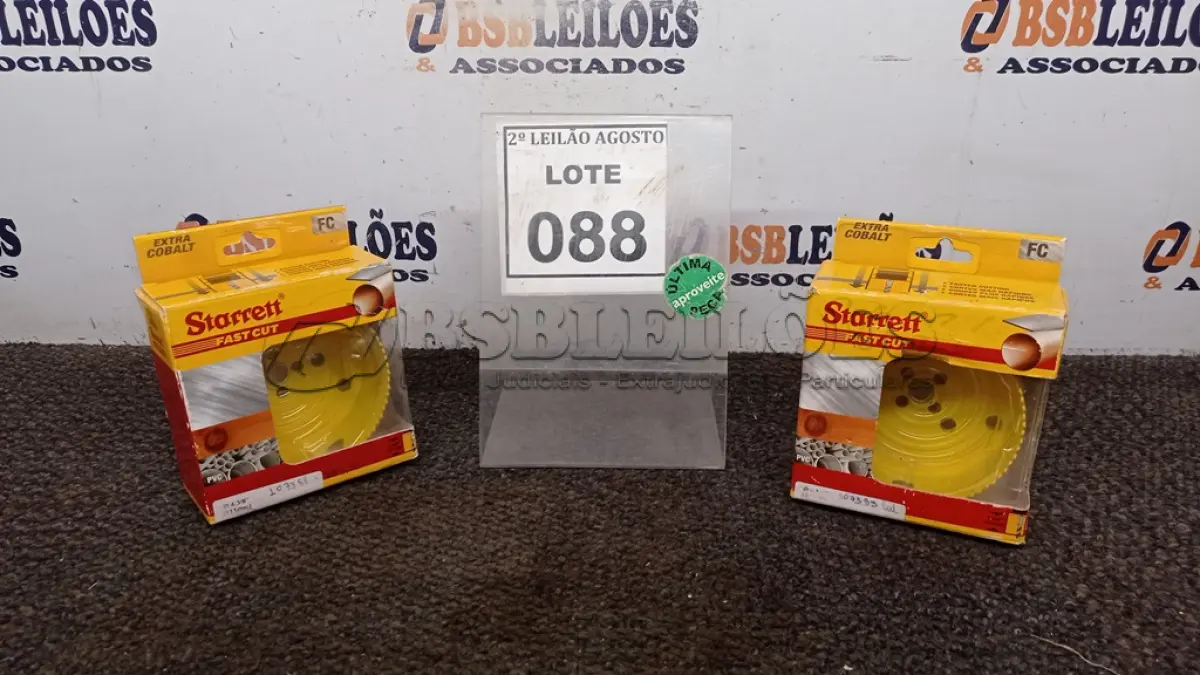 LOTE 088 - 02 SERRAS COPO MARCA STARRETT. (NO ESTADO) ATENÇÃO! FAZER A VISITAÇÃO ANTES DE ARREMATAR, NÃO SABEMOS SE FUNCIONA, LEILÃO NÃO TEM GARANTIA E NEM DEVOLUÇÃO, SUJEITO A POSSÍVEIS AVARIAS VISÍVEIS/OCULTAS E/OU AUSÊNCIA DE COMPONENTES.