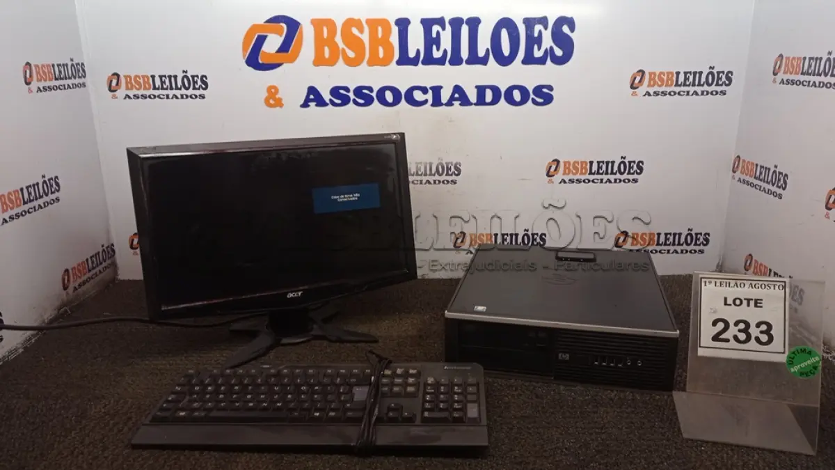 LOTE 233 - 01 COMPUTADOR. (NO ESTADO) ATENÇÃO! FAZER A VISITAÇÃO ANTES DE ARREMATAR, NÃO SABEMOS SE FUNCIONA. LEILÃO NÃO TEM GARANTIA E NEM DEVOLUÇÃO, SUJEITO A POSSÍVEIS AVARIAS VISÍVEIS/OCULTAS E/OU AUSÊNCIA DE COMPONENTES.