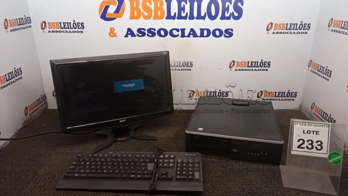 LOTE 233 - 01 COMPUTADOR. (NO ESTADO) ATENÇÃO! FAZER A VISITAÇÃO ANTES DE ARREMATAR, NÃO SABEMOS SE FUNCIONA. LEILÃO NÃO TEM GARANTIA E NEM DEVOLUÇÃO, SUJEITO A POSSÍVEIS AVARIAS VISÍVEIS/OCULTAS E/OU AUSÊNCIA DE COMPONENTES.