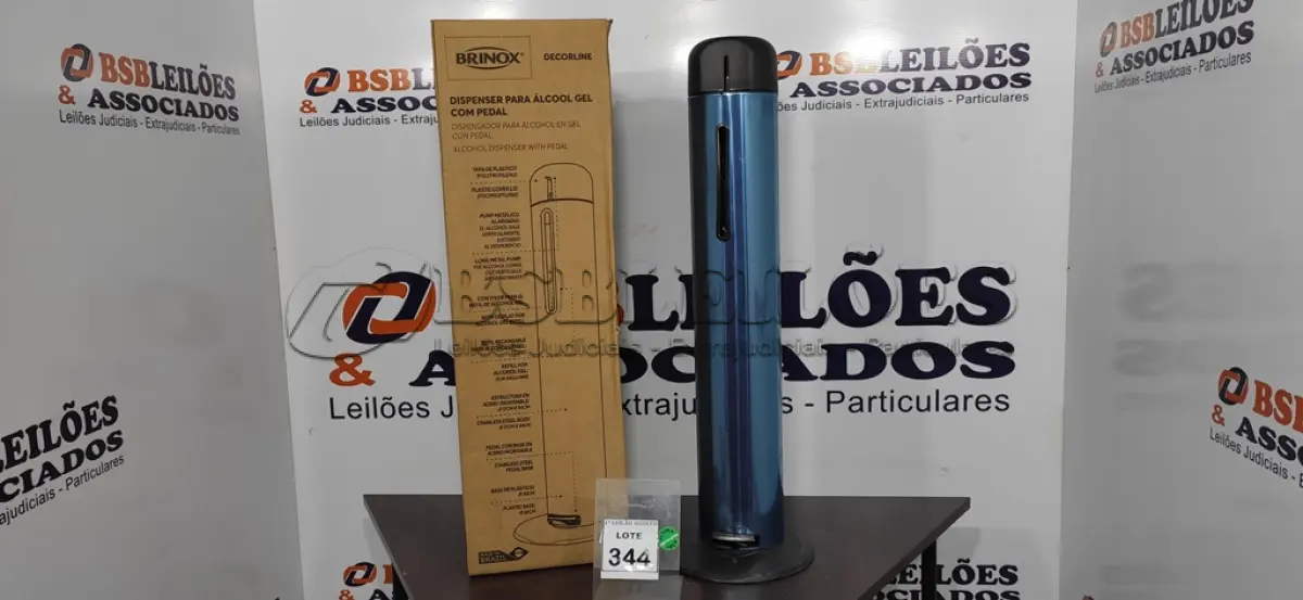 LOTE 344 - 01 DISPENSER PARA ÁLCOOL EM GEL COM PEDAL EM INOX MARCA BRINOX (NOVO). (NO ESTADO) ATENÇÃO! FAZER A VISITAÇÃO ANTES DE ARREMATAR, NÃO SABEMOS SE FUNCIONA. LEILÃO NÃO TEM GARANTIA E NEM DEVOLUÇÃO, SUJEITO A POSSÍVEIS AVARIAS VISÍVEIS/OCULTAS E/OU AUSÊNCIA DE COMPONENTES.