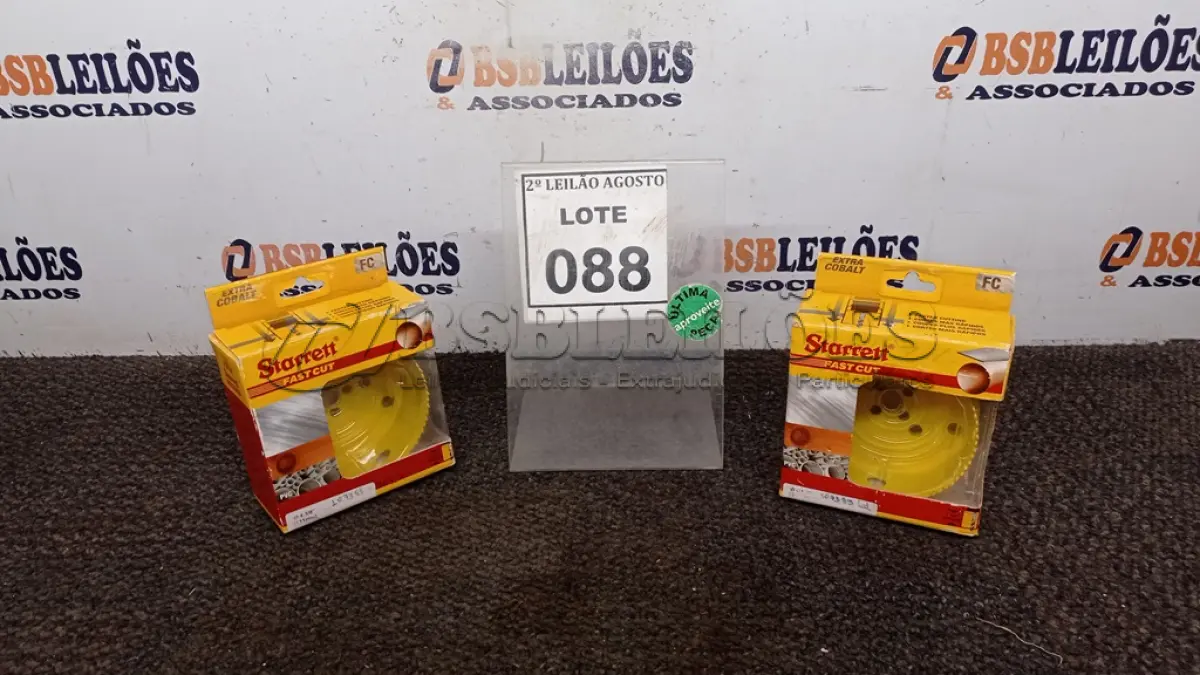 LOTE 088 - 02 SERRAS COPO MARCA STARRETT. (NO ESTADO) ATENÇÃO! FAZER A VISITAÇÃO ANTES DE ARREMATAR, NÃO SABEMOS SE FUNCIONA, LEILÃO NÃO TEM GARANTIA E NEM DEVOLUÇÃO, SUJEITO A POSSÍVEIS AVARIAS VISÍVEIS/OCULTAS E/OU AUSÊNCIA DE COMPONENTES.