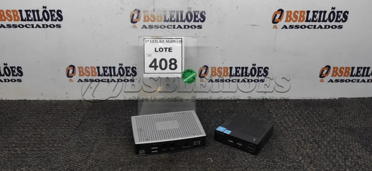 LOTE 408 - 01 MINI PC HP E 01 WYSE 3040 DELL. (NO ESTADO) ATENÇÃO! FAZER A VISITAÇÃO ANTES DE ARREMATAR, NÃO SABEMOS SE FUNCIONA, LEILÃO NÃO TEM GARANTIA E NEM DEVOLUÇÃO, SUJEITO A POSSÍVEIS AVARIAS VISÍVEIS/OCULTAS E/OU AUSÊNCIA DE COMPONENTES.