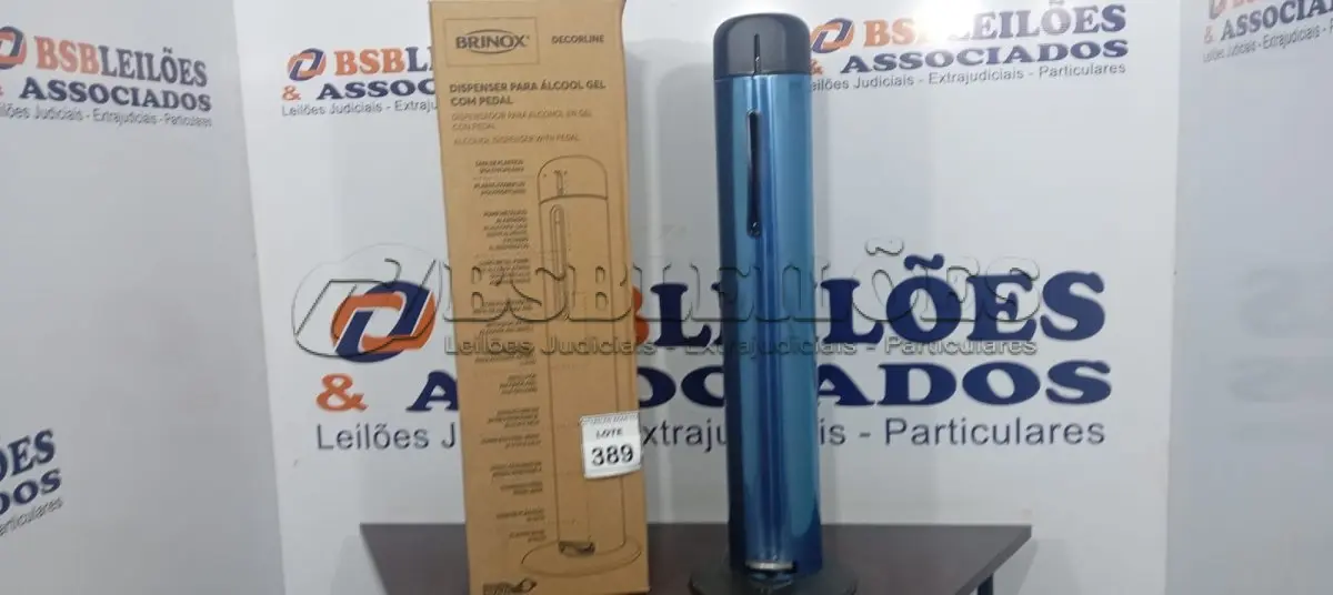 LOTE 389 - 01 DISPENSER PARA ÁLCOOL EM GEL COM PEDAL EM INOX MARCA BRINOX (NOVO). (NO ESTADO) ATENÇÃO! FAZER A VISITAÇÃO ANTES DE ARREMATAR, NÃO SABEMOS SE FUNCIONA. LEILÃO NÃO TEM GARANTIA E NEM DEVOLUÇÃO, SUJEITO A POSSÍVEIS AVARIAS VISÍVEIS/OCULTAS E/OU AUSÊNCIA DE COMPONENTES.