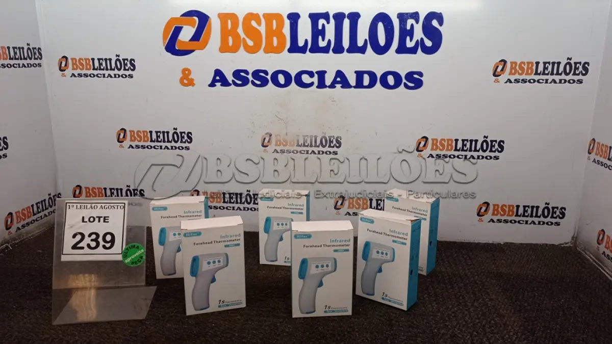 LOTE 239 - 06 TERMÔMETROS INFRAVERMELHO. (NO ESTADO) ATENÇÃO! FAZER A VISITAÇÃO ANTES DE ARREMATAR, NÃO SABEMOS SE FUNCIONA, LEILÃO NÃO TEM GARANTIA E NEM DEVOLUÇÃO, SUJEITO A POSSÍVEIS AVARIAS VISÍVEIS/OCULTAS E/OU AUSÊNCIA DE COMPONENTES.