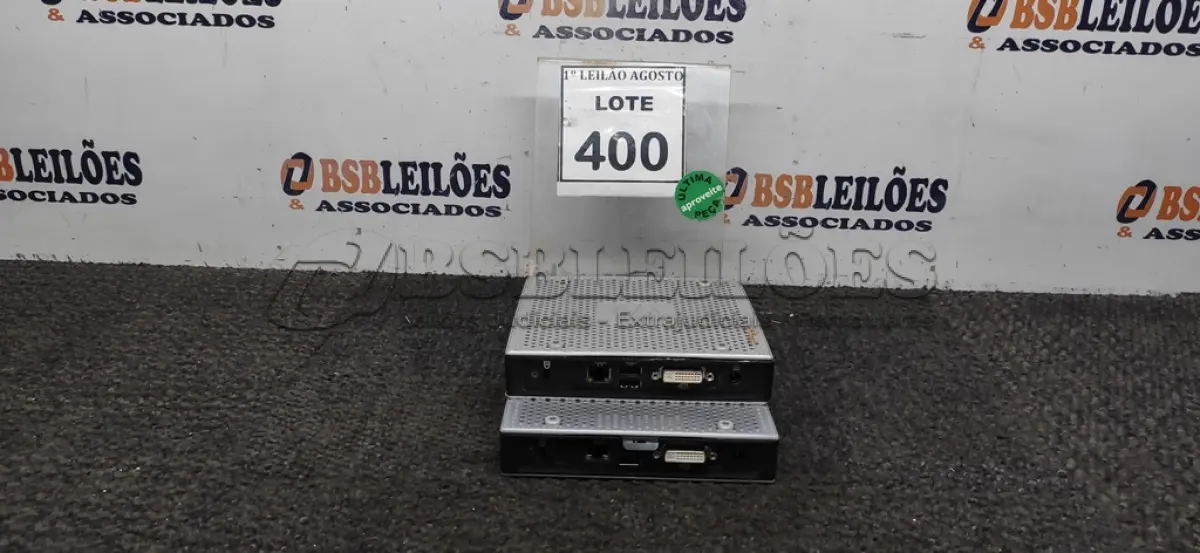 LOTE 400 - 02 MINIS PC MARCA HP. (NO ESTADO) ATENÇÃO! FAZER A VISITAÇÃO ANTES DE ARREMATAR, NÃO SABEMOS SE FUNCIONA. LEILÃO NÃO TEM GARANTIA E NEM DEVOLUÇÃO, SUJEITO A POSSÍVEIS AVARIAS VISÍVEIS/OCULTAS E/OU AUSÊNCIA DE COMPONENTES.
