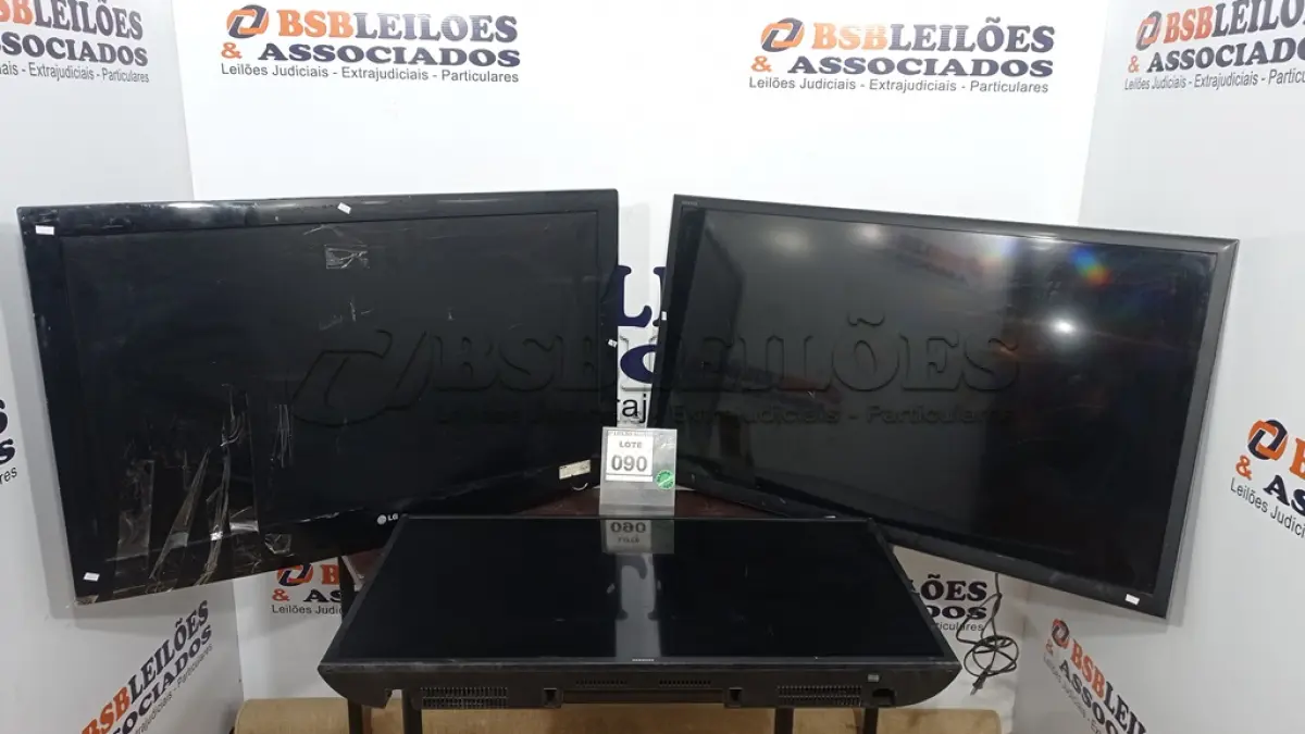 LOTE 090 - 01 TV LCD 40’’ MARCA  SAMSUNG, 01 TV LCD 46’’ MARCA SONY E 01 TV LCD 42’’ MARCA LG. (NO ESTADO) ATENÇÃO! FAZER A VISITAÇÃO ANTES DE ARREMATAR, NÃO SABEMOS SE FUNCIONA, LEILÃO NÃO TEM GARANTIA E NEM DEVOLUÇÃO, SUJEITO A POSSÍVEIS AVARIAS VISÍVEIS/OCULTAS E/OU AUSÊNCIA DE COMPONENTES.