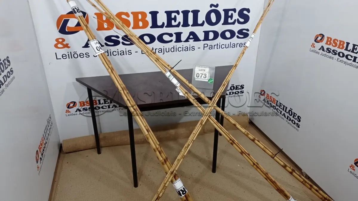 LOTE 073 - 20 VARAS DE BAMBU. (NO ESTADO) ATENÇÃO! FAZER A VISITAÇÃO ANTES DE ARREMATAR, NÃO SABEMOS SE FUNCIONA, LEILÃO NÃO TEM GARANTIA E NEM DEVOLUÇÃO, SUJEITO A POSSÍVEIS AVARIAS VISÍVEIS/OCULTAS E/OU AUSÊNCIA DE COMPONENTES.