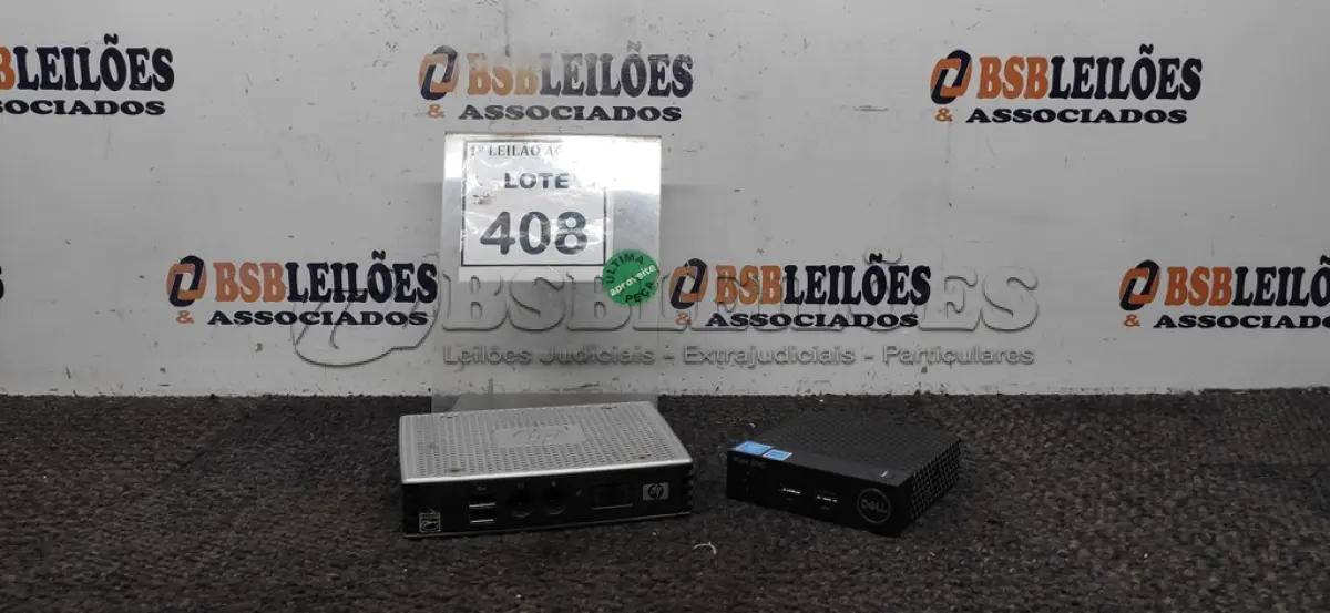 LOTE 408 - 01 MINI PC HP E 01 WYSE 3040 DELL. (NO ESTADO) ATENÇÃO! FAZER A VISITAÇÃO ANTES DE ARREMATAR, NÃO SABEMOS SE FUNCIONA, LEILÃO NÃO TEM GARANTIA E NEM DEVOLUÇÃO, SUJEITO A POSSÍVEIS AVARIAS VISÍVEIS/OCULTAS E/OU AUSÊNCIA DE COMPONENTES.