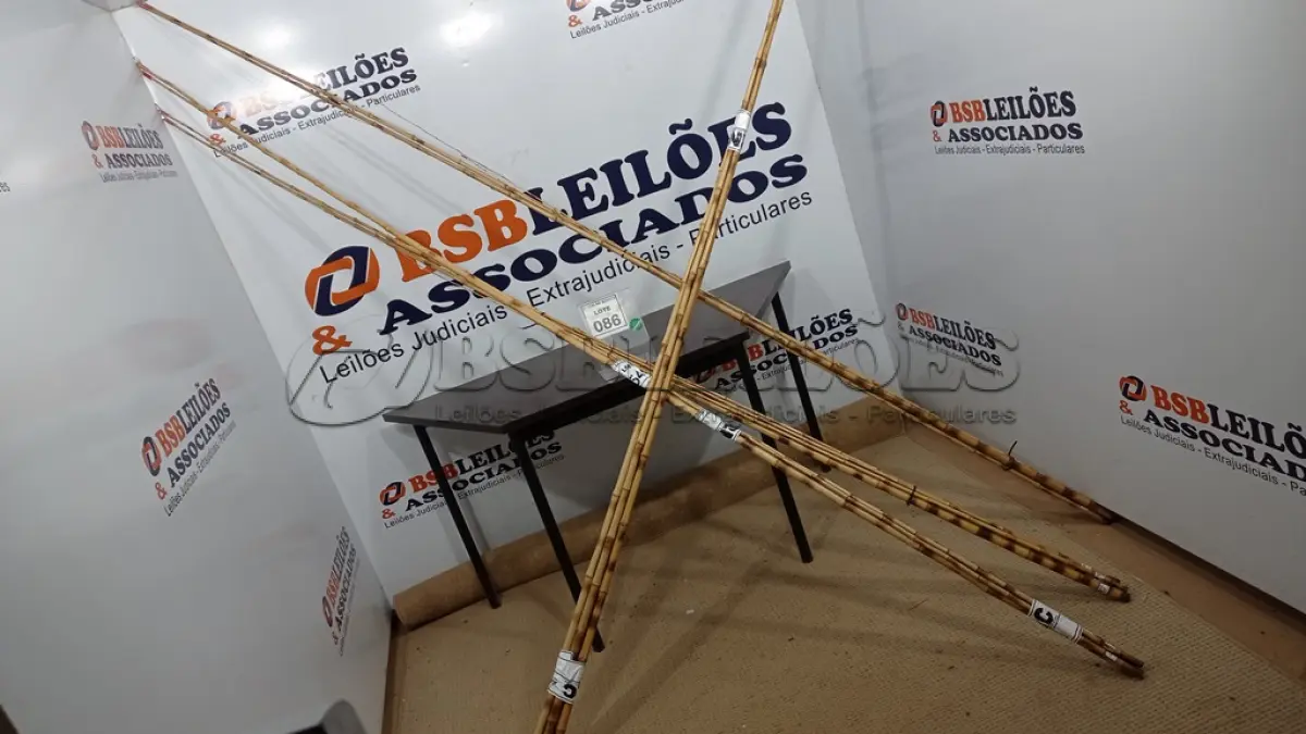 LOTE 086 - 20 VARAS DE BAMBU. (NO ESTADO) ATENÇÃO! FAZER A VISITAÇÃO ANTES DE ARREMATAR, NÃO SABEMOS SE FUNCIONA, LEILÃO NÃO TEM GARANTIA E NEM DEVOLUÇÃO, SUJEITO A POSSÍVEIS AVARIAS VISÍVEIS/OCULTAS E/OU AUSÊNCIA DE COMPONENTES.