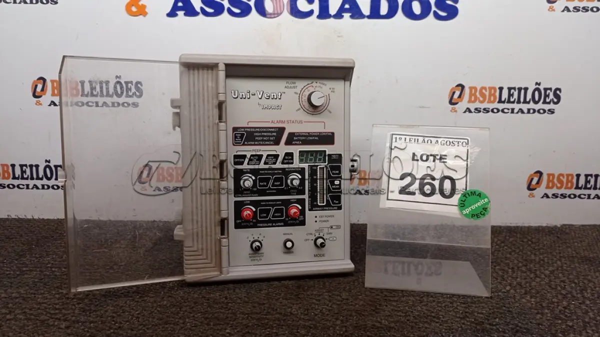 LOTE 260 - 01 VENTILADOR PORTÁTIL UNI-VENT 750 MARCA IPACT. (NO ESTADO) ATENÇÃO! FAZER A VISITAÇÃO ANTES DE ARREMATAR, NÃO SABEMOS SE FUNCIONA. LEILÃO NÃO TEM GARANTIA E NEM DEVOLUÇÃO, SUJEITO A POSSÍVEIS AVARIAS VISÍVEIS/OCULTAS E/OU AUSÊNCIA DE COMPONENTES.