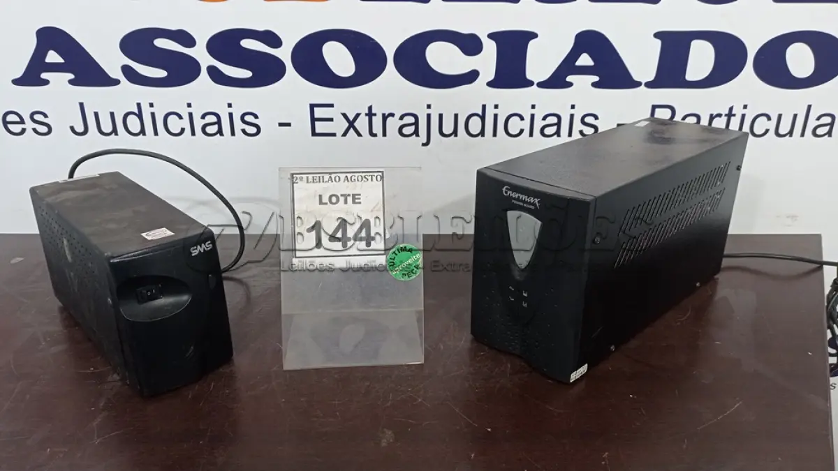 LOTE 144 - 02 NOBREAKS. (NO ESTADO) ATENÇÃO! FAZER A VISITAÇÃO ANTES DE ARREMATAR, NÃO SABEMOS SE FUNCIONA. LEILÃO NÃO TEM GARANTIA E NEM DEVOLUÇÃO, SUJEITO A POSSÍVEIS AVARIAS VISÍVEIS/OCULTAS E/OU AUSÊNCIA DE COMPONENTES.