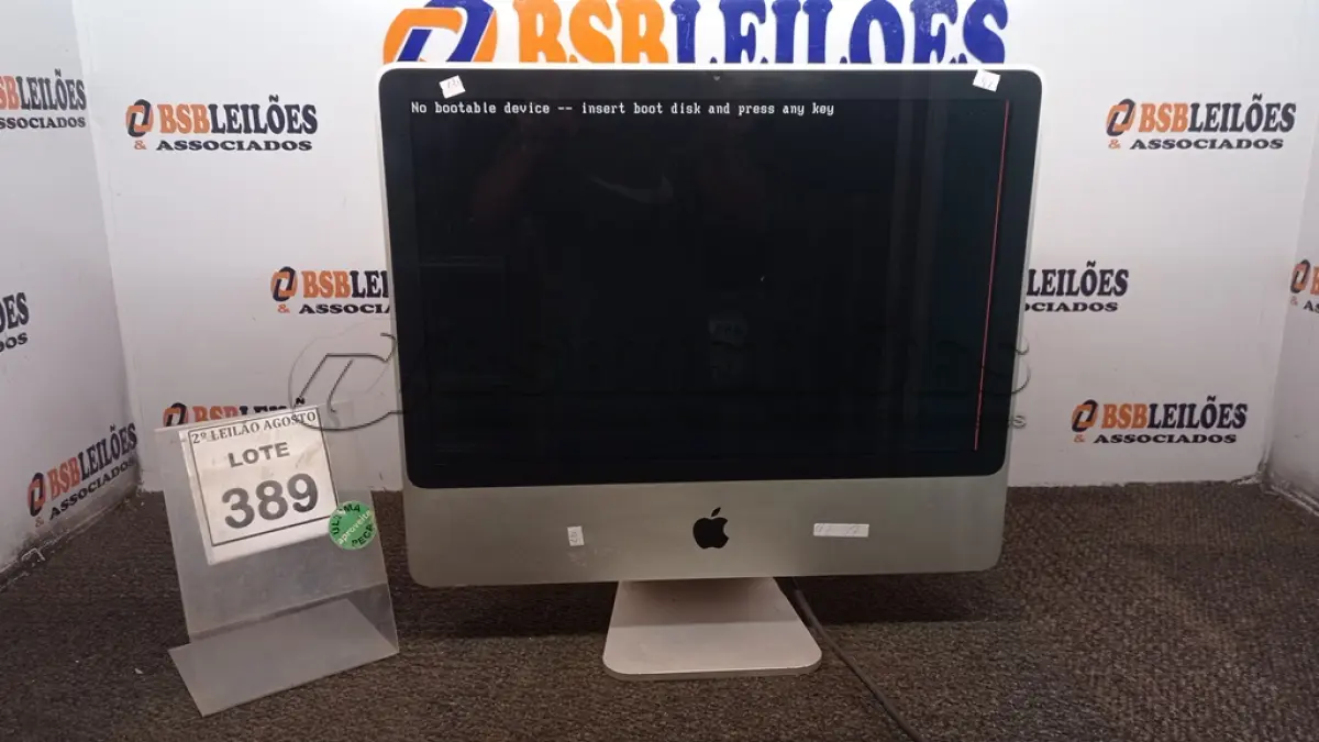 LOTE 389 - 01 IMAC  APPLE. (NO ESTADO) ATENÇÃO! FAZER A VISITAÇÃO ANTES DE ARREMATAR, NÃO SABEMOS SE FUNCIONA, LEILÃO NÃO TEM GARANTIA E NEM DEVOLUÇÃO, SUJEITO A POSSÍVEIS AVARIAS VISÍVEIS/OCULTAS E/OU AUSÊNCIA DE COMPONENTES.