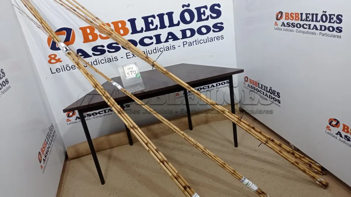 LOTE 170 - 20 VARAS DE BAMBU. (NO ESTADO) ATENÇÃO! FAZER A VISITAÇÃO ANTES DE ARREMATAR, NÃO SABEMOS SE FUNCIONA. LEILÃO NÃO TEM GARANTIA E NEM DEVOLUÇÃO, SUJEITO A POSSÍVEIS AVARIAS VISÍVEIS/OCULTAS E/OU AUSÊNCIA DE COMPONENTES.