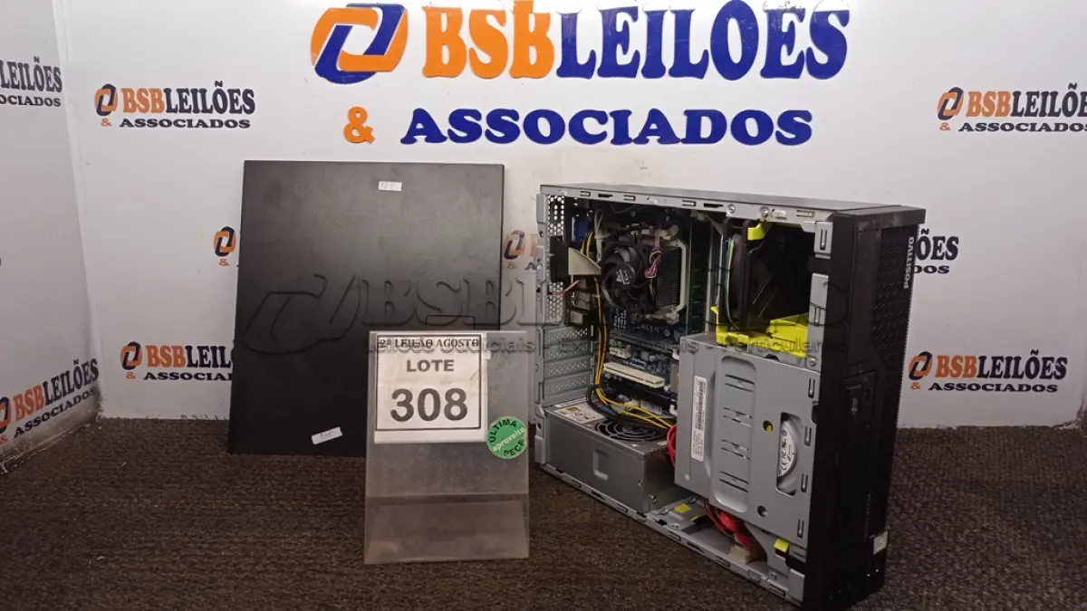 LOTE 308 - 01 CPU MARCA POSITIVO COM 8GB MEMÓRIA COM SSD E HD. (NO ESTADO) ATENÇÃO! FAZER A VISITAÇÃO ANTES DE ARREMATAR, NÃO SABEMOS SE FUNCIONA, LEILÃO NÃO TEM GARANTIA E NEM DEVOLUÇÃO, SUJEITO A POSSÍVEIS AVARIAS VISÍVEIS/OCULTAS E/OU AUSÊNCIA DE COMPONENTES.