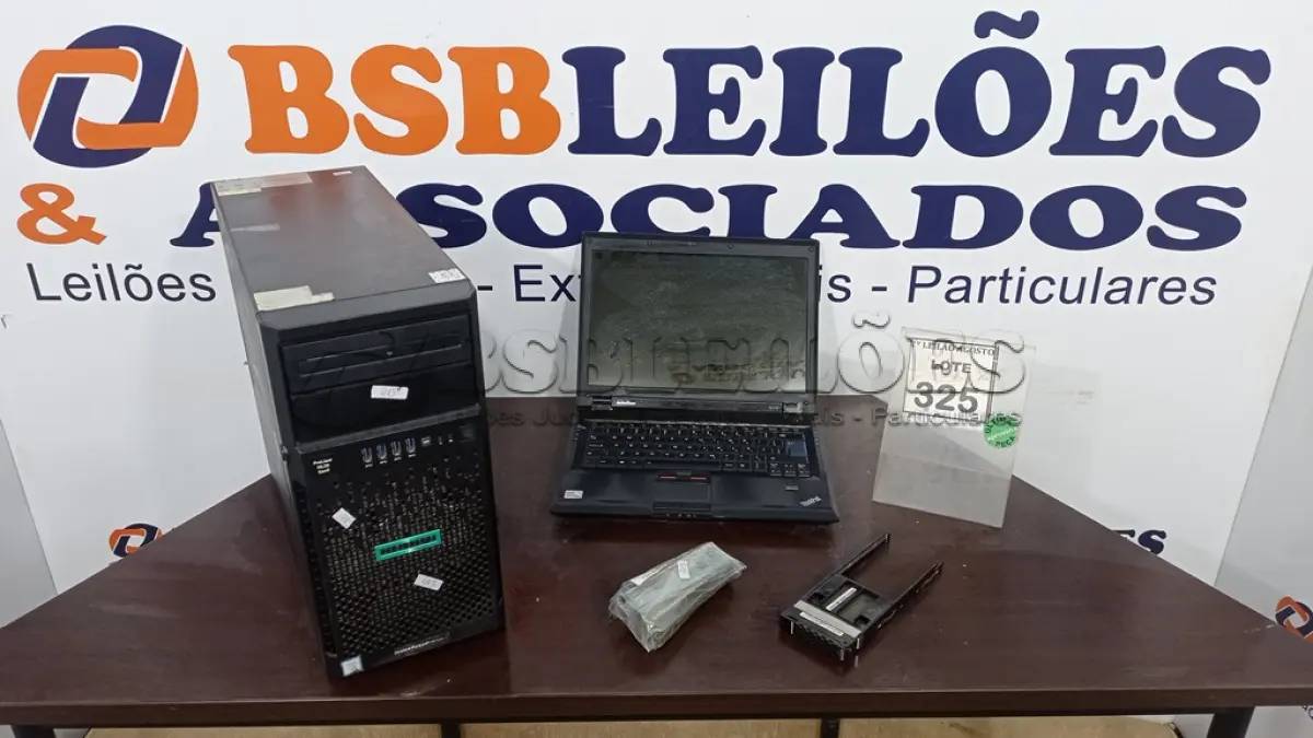 LOTE 325 - 01 SERVIDOR HP DR ML30 G9, 01 GAVETA SERVIDOR, 01 NOTEBBOK LENOVO, 15 MEMÓRIAS PARA PC. (NO ESTADO) ATENÇÃO! FAZER A VISITAÇÃO ANTES DE ARREMATAR, NÃO SABEMOS SE FUNCIONA. LEILÃO NÃO TEM GARANTIA E NEM DEVOLUÇÃO, SUJEITO A POSSÍVEIS AVARIAS VISÍVEIS/OCULTAS E/OU AUSÊNCIA DE COMPONENTES.