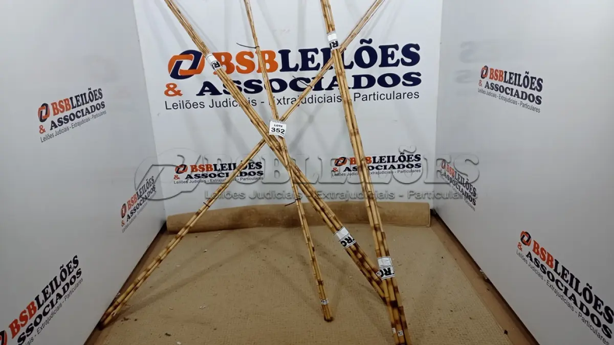 LOTE 352 - 20 VARAS DE BAMBU. (NO ESTADO) ATENÇÃO! FAZER A VISITAÇÃO ANTES DE ARREMATAR, NÃO SABEMOS SE FUNCIONA. LEILÃO NÃO TEM GARANTIA E NEM DEVOLUÇÃO, SUJEITO A POSSÍVEIS AVARIAS VISÍVEIS/OCULTAS E/OU AUSÊNCIA DE COMPONENTES.