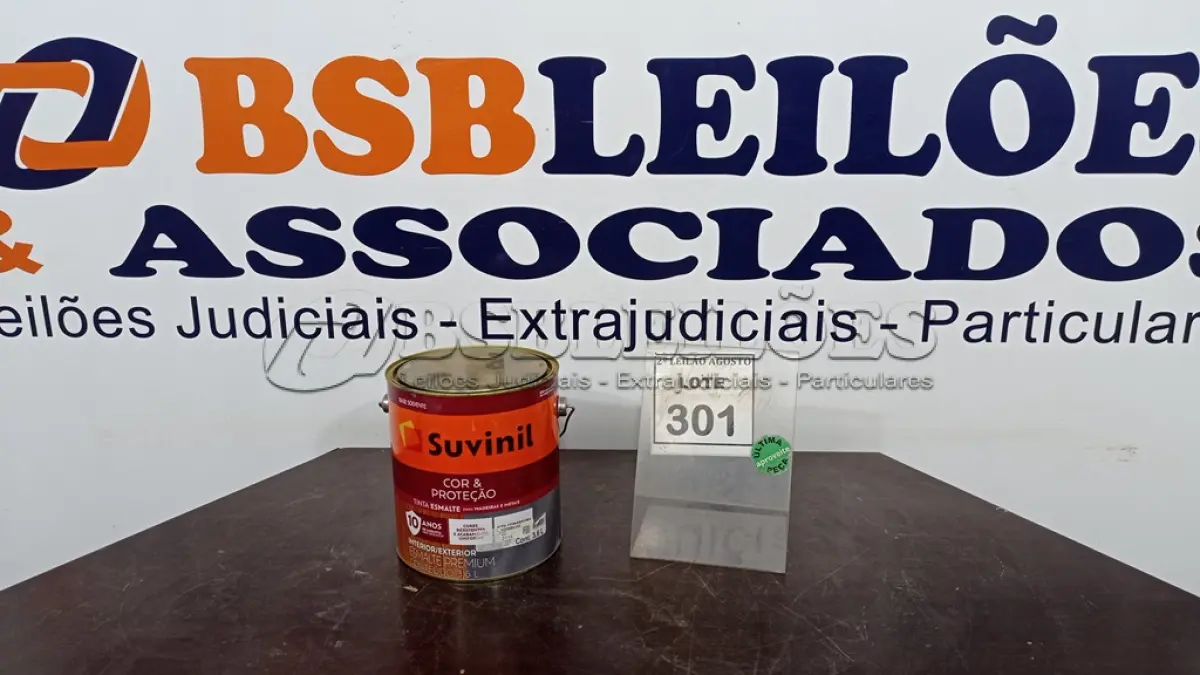LOTE 301 - 01 LATA DE TINTA ESMALTE PARA MADEIRA E METAIS SUVINIL VERMELHO 3,6L. (NO ESTADO) ATENÇÃO! FAZER A VISITAÇÃO ANTES DE ARREMATAR, NÃO SABEMOS SE FUNCIONA. LEILÃO NÃO TEM GARANTIA E NEM DEVOLUÇÃO, SUJEITO A POSSÍVEIS AVARIAS VISÍVEIS/OCULTAS E/OU AUSÊNCIA DE COMPONENTES.