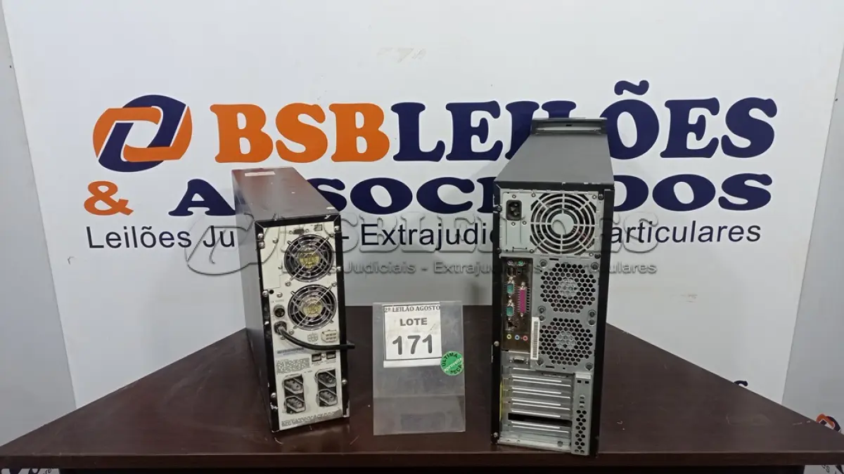 LOTE 171 - 01 NOBREAK E 01 SERVIDOR. (NO ESTADO) ATENÇÃO! FAZER A VISITAÇÃO ANTES DE ARREMATAR, NÃO SABEMOS SE FUNCIONA. LEILÃO NÃO TEM GARANTIA E NEM DEVOLUÇÃO, SUJEITO A POSSÍVEIS AVARIAS VISÍVEIS/OCULTAS E/OU AUSÊNCIA DE COMPONENTES.