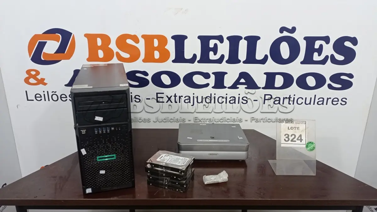 LOTE 324 - 01 SERVIDOR HP DR ML30 G9, 04 HDS, 01 PROJETOR SONY E 02 PROCESSADORES PARA PC. (NO ESTADO) ATENÇÃO! FAZER A VISITAÇÃO ANTES DE ARREMATAR, NÃO SABEMOS SE FUNCIONA. LEILÃO NÃO TEM GARANTIA E NEM DEVOLUÇÃO, SUJEITO A POSSÍVEIS AVARIAS VISÍVEIS/OCULTAS E/OU AUSÊNCIA DE COMPONENTES.