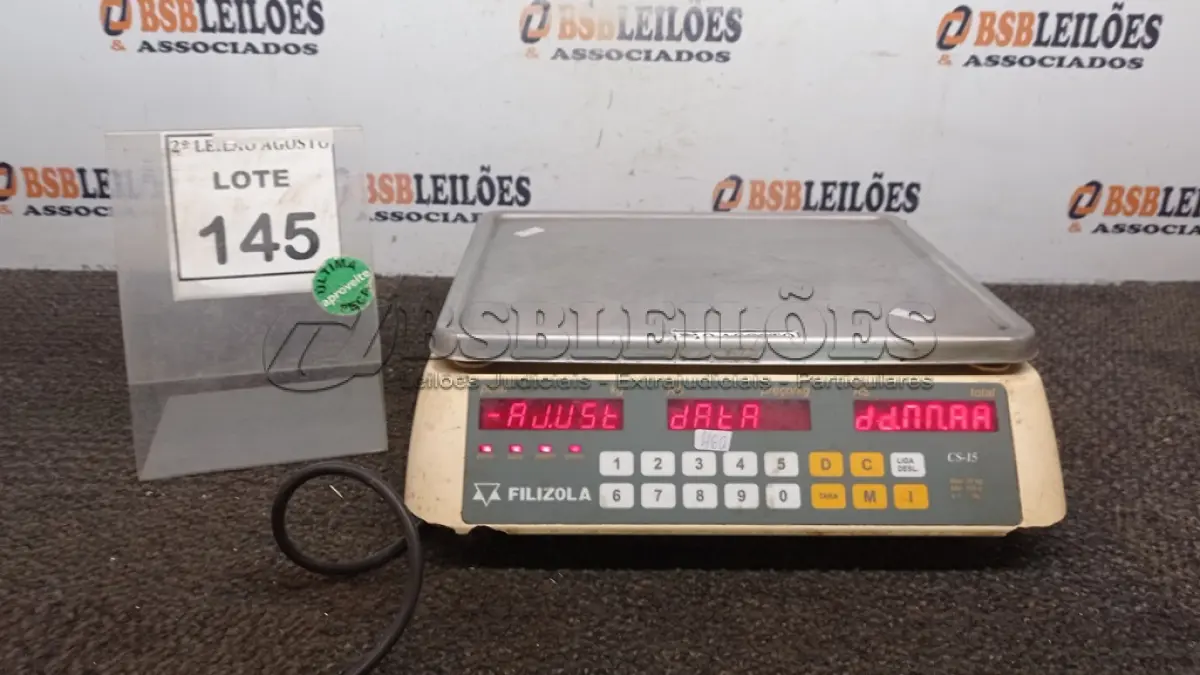 LOTE 145 - 01 BALANÇA MAX. 15KG MARCA FILIZOLA. (NO ESTADO) ATENÇÃO! FAZER A VISITAÇÃO ANTES DE ARREMATAR, NÃO SABEMOS SE FUNCIONA. LEILÃO NÃO TEM GARANTIA E NEM DEVOLUÇÃO, SUJEITO A POSSÍVEIS AVARIAS VISÍVEIS/OCULTAS E/OU AUSÊNCIA DE COMPONENTES.
