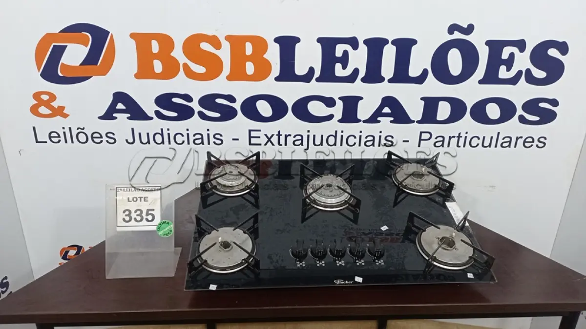 LOTE 335 - 01 COOKTOP 05 BOCAS MARCA FISCHER. (NO ESTADO) ATENÇÃO! FAZER A VISITAÇÃO ANTES DE ARREMATAR, NÃO SABEMOS SE FUNCIONA. LEILÃO NÃO TEM GARANTIA E NEM DEVOLUÇÃO, SUJEITO A POSSÍVEIS AVARIAS VISÍVEIS/OCULTAS E/OU AUSÊNCIA DE COMPONENTES.