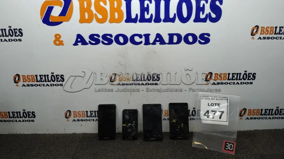LOTE 477 - 05 SMARPHONES MARCA POSITIVO. (NO ESTADO) ATENÇÃO! FAZER A VISITAÇÃO ANTES DE ARREMATAR, NÃO SABEMOS SE FUNCIONA. LEILÃO NÃO TEM GARANTIA E NEM DEVOLUÇÃO, SUJEITO A POSSÍVEIS AVARIAS VISÍVEIS/OCULTAS E/OU AUSÊNCIA DE COMPONENTES.