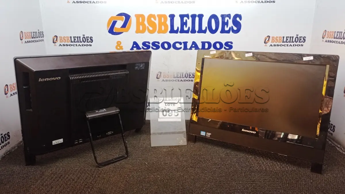 LOTE 095 - 02 ALL IN ONE MARCA LENOVO. (NO ESTADO) ATENÇÃO! FAZER A VISITAÇÃO ANTES DE ARREMATAR, NÃO SABEMOS SE FUNCIONA, LEILÃO NÃO TEM GARANTIA E NEM DEVOLUÇÃO, SUJEITO A POSSÍVEIS AVARIAS VISÍVEIS/OCULTAS E/OU AUSÊNCIA DE COMPONENTES.