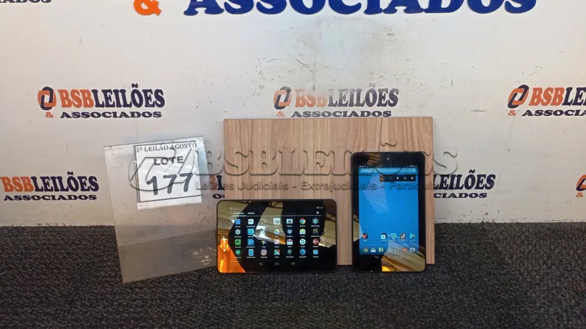 LOTE 177 - 02 TABLETS MARCA DELL. (NO ESTADO) ATENÇÃO! FAZER A VISITAÇÃO ANTES DE ARREMATAR, NÃO SABEMOS SE FUNCIONA, LEILÃO NÃO TEM GARANTIA E NEM DEVOLUÇÃO, SUJEITO A POSSÍVEIS AVARIAS VISÍVEIS/OCULTAS E/OU AUSÊNCIA DE COMPONENTES.