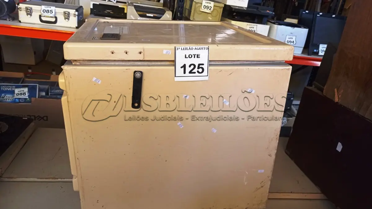 LOTE 125 - 01 CAIXA TÉRMICA. (NO ESTADO) ATENÇÃO! FAZER A VISITAÇÃO ANTES DE ARREMATAR, NÃO SABEMOS SE FUNCIONA, LEILÃO NÃO TEM GARANTIA E NEM DEVOLUÇÃO, SUJEITO A POSSÍVEIS AVARIAS VISÍVEIS/OCULTAS E/OU AUSÊNCIA DE COMPONENTES.