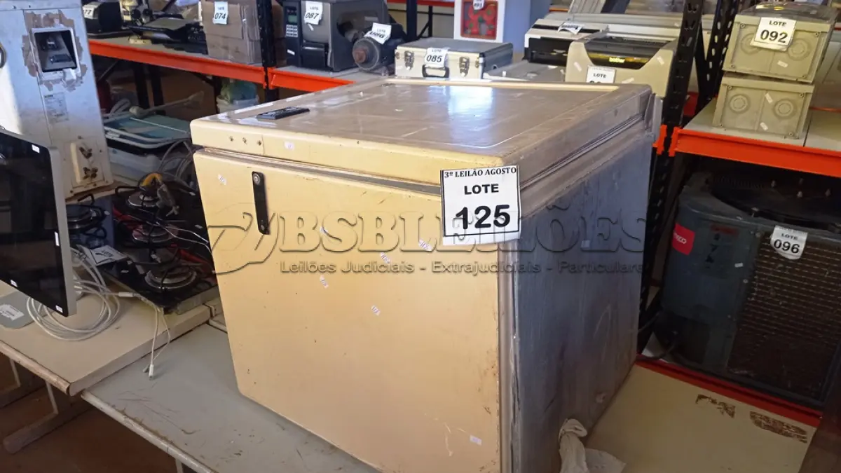 LOTE 125 - 01 CAIXA TÉRMICA. (NO ESTADO) ATENÇÃO! FAZER A VISITAÇÃO ANTES DE ARREMATAR, NÃO SABEMOS SE FUNCIONA, LEILÃO NÃO TEM GARANTIA E NEM DEVOLUÇÃO, SUJEITO A POSSÍVEIS AVARIAS VISÍVEIS/OCULTAS E/OU AUSÊNCIA DE COMPONENTES.
